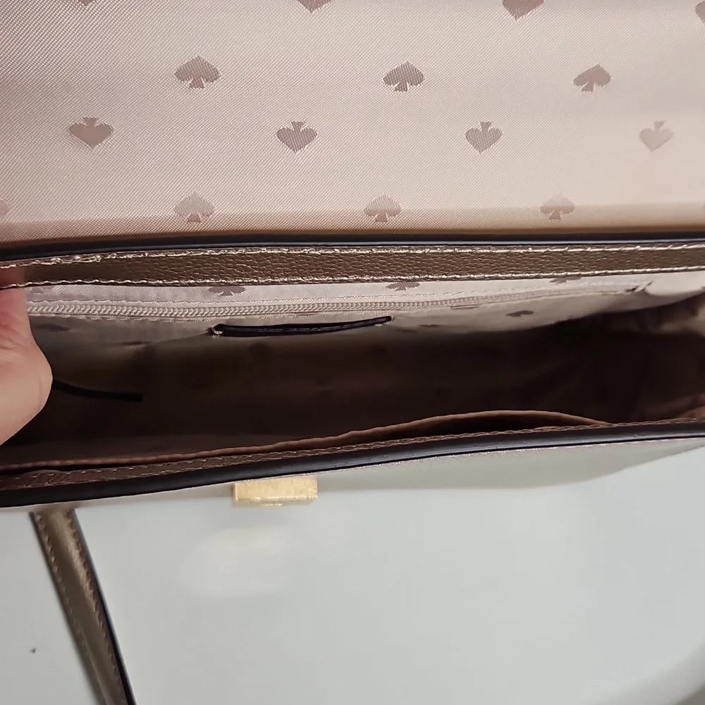 Kate Spade Patterson Drive Embellished Maisie Metallic Blush Crossbody Bag - Picture 8 of 11